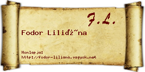 Fodor Liliána névjegykártya