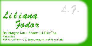 liliana fodor business card